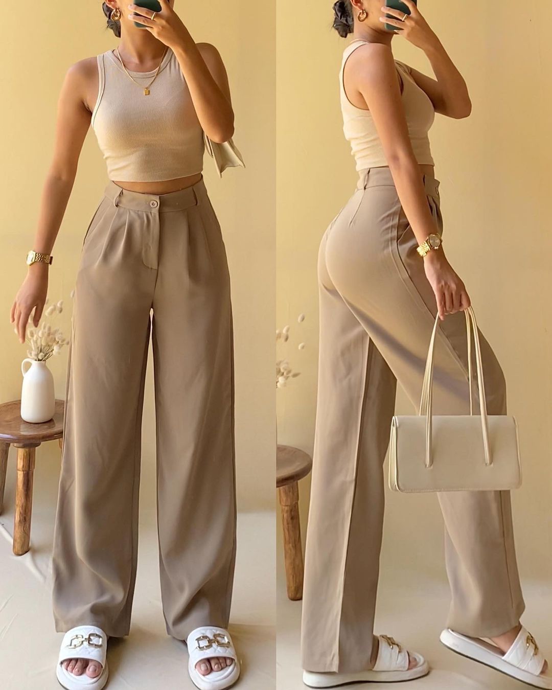 Korean pleated pants