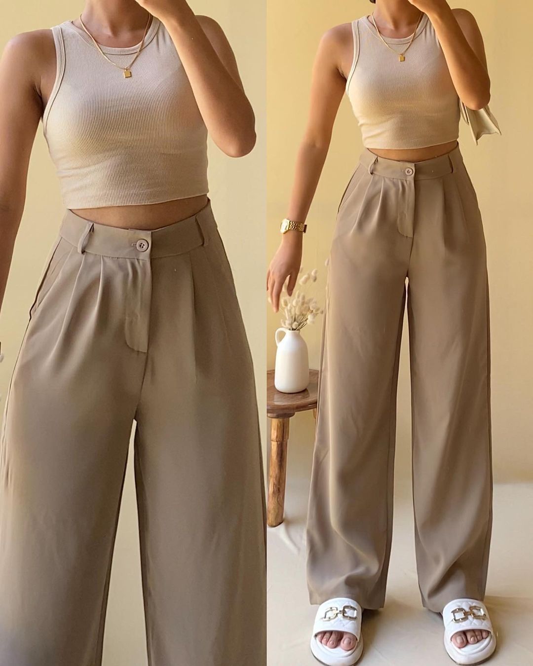 Korean pleated pants