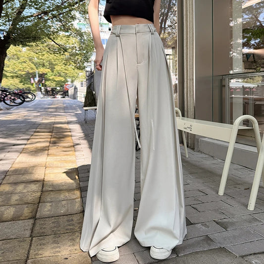 Korean Drape Wide-Leg Pants.