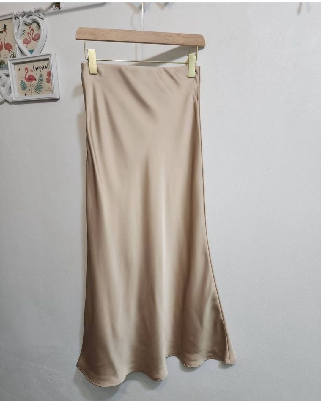 Korean Satin Flare Skirt