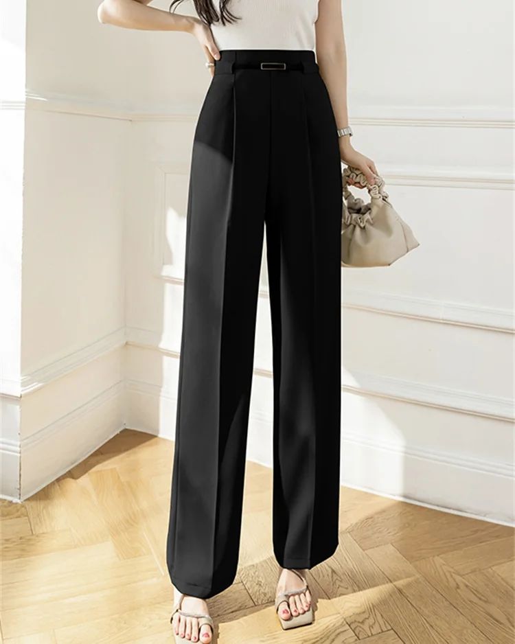 Korean Belted Straight Fit Trousers.