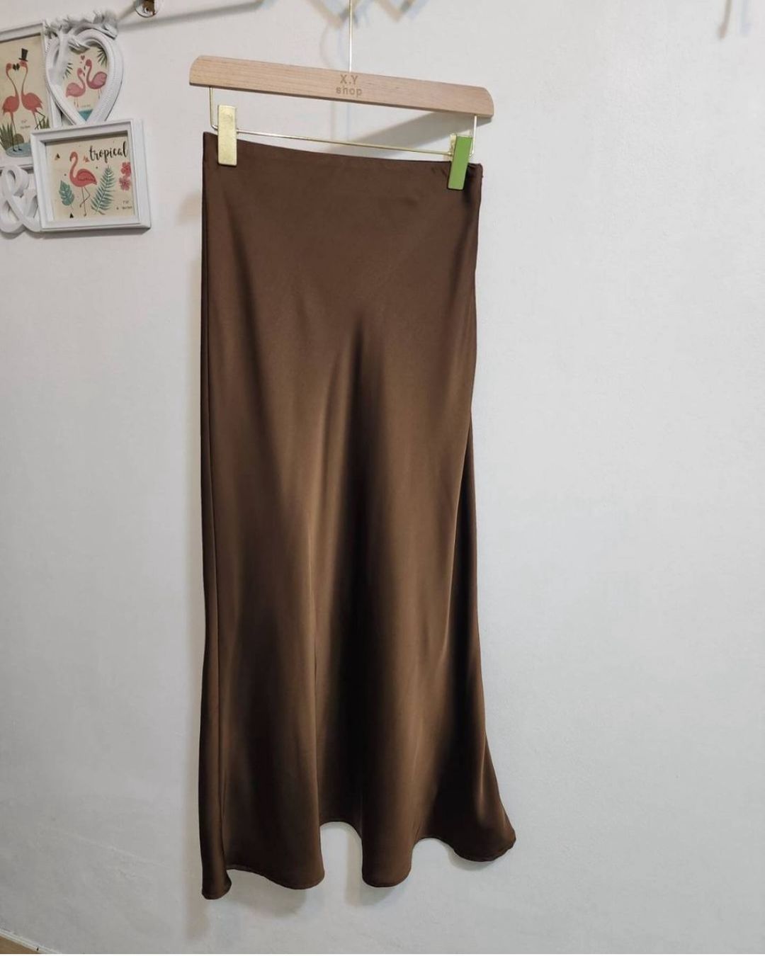 Korean Satin Flare Skirt