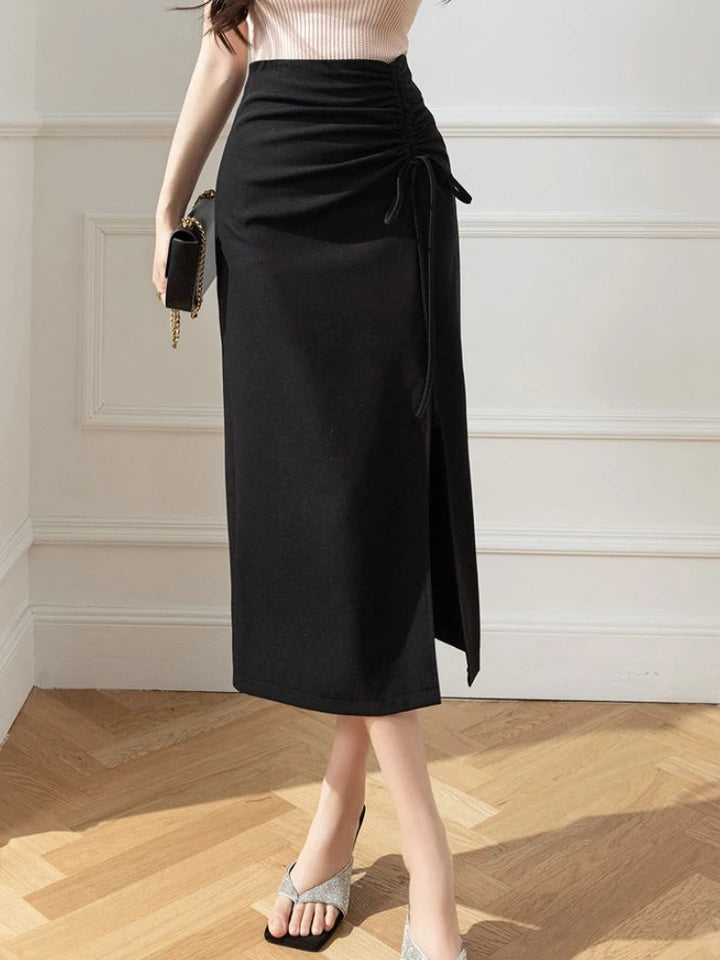 Korean High waisted Side Slit Skirt