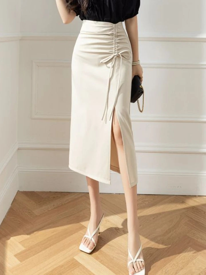 Korean High waisted Side Slit Skirt