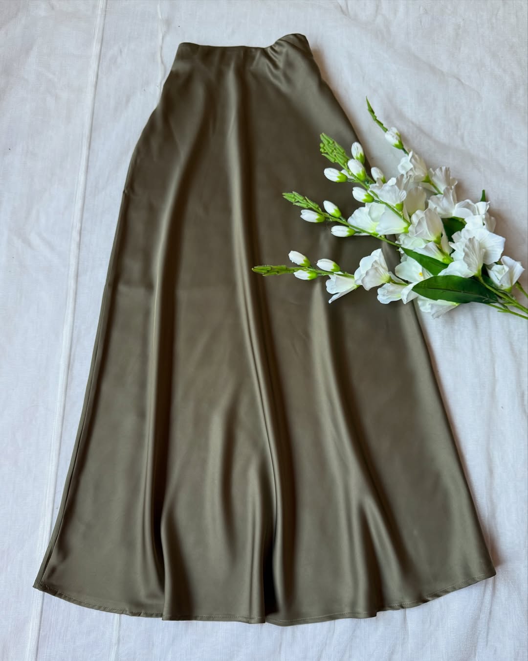 Korean Satin Flare Skirt