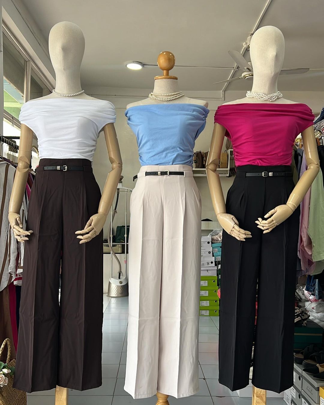 Korean Belted Straight Fit Trousers.